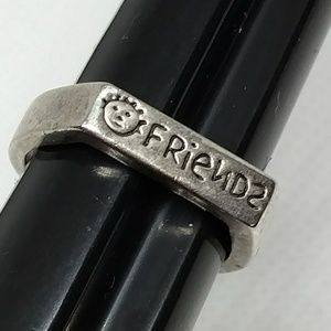 1990s Friendship Ring size 6 Silver tone